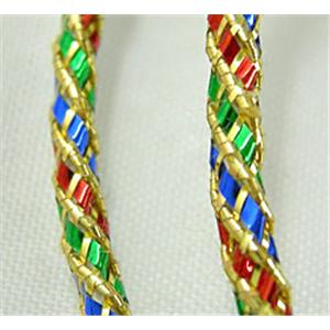 Jewelry Metallic Cord, Colorful, 2.5mm dia