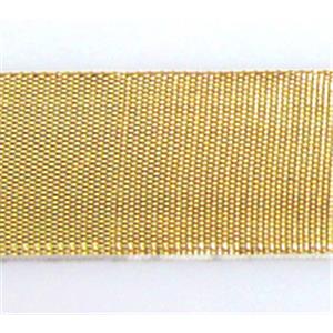 jewelry Metallic Ribbon Cord, gold, 25mm wide, 25yard per roll