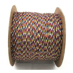 metallic cotton cord, rainbow, approx 0.8mm thickness, 70yard per rolls