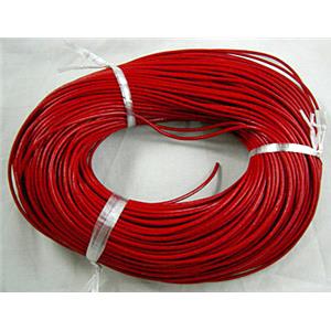 Red Leather Rope For Jewelry Binding, 2mm dia