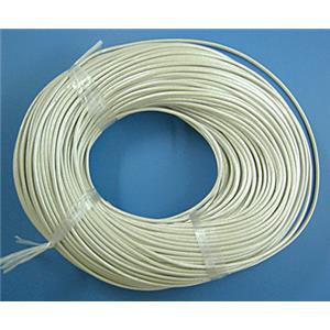 White Leather Rope Cord Jewelry Binding, 1.5mm thick, pearl color