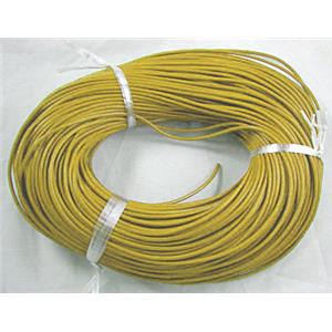 Gold Leather Rope For Jewelry Binding, 1.5mm dia