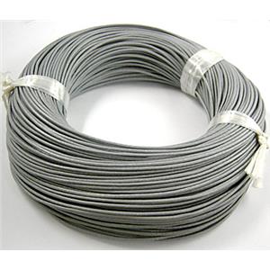 Gray Leather Cord For Jewelry Binding, 1.5mm thick, pearl color