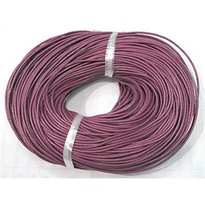 Leather Rope For Jewelry Binding, purple, 2mm dia