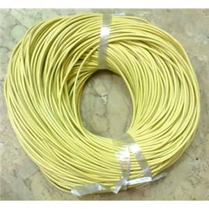 Leather Rope For Jewelry Binding, yellow, 2mm