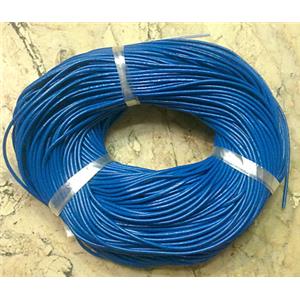 Leather Rope For Jewelry Binding, blue, 2mm