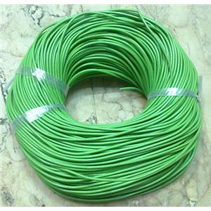 Leather Rope For Jewelry Binding, green, 2mm