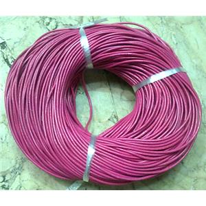 Leather Rope For Jewelry Binding, hot-pink, 2mm