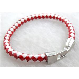 leather bracelet with toggle clasp, 6mm dia, 8 inch length