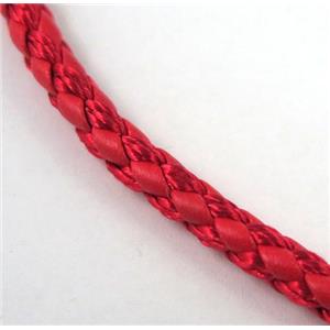 PU leather cord, round, approx 5mm dia