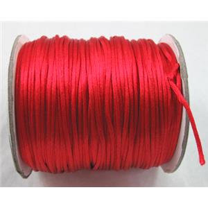 Satin Rattail Cord, red, 1mm size, approx 300yard per rolls
