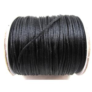 Satin Rattail Cord, black, 1mm size, approx 250yard per rolls