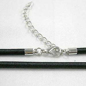 silk-braiding Rubber Necklace Cord, Black, 5mm dia, 18 inch length
