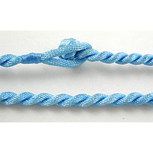 Sennit Necklace Cord, Rattail Nylon, Blue, 3mm, 18 inchlength
