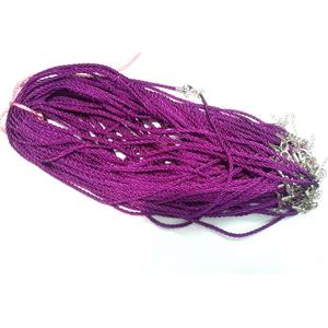 Rattail Nylon, Sennit Necklace Cord, copper connector, purple, 3mm dia
