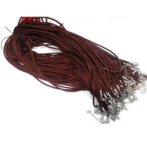 Rattail Nylon, Sennit Necklace Cord, copper connector, coffee, 3mm dia