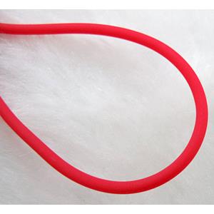 Rubber Cord, hollow, Red, 2mm dia, Tube wire, approx 1800meters