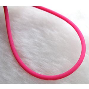 Rubber Cord, hollow, pink, 2mm dia, Tube wire, approx 1800meters