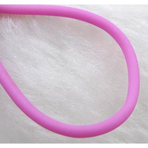 Rubber Cord, hollow, hot-pink, 2mm dia, Tube wire, approx 1800meters