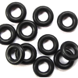 Black Rubber Stopper Beads, 8mm dia, 3.2mm hole