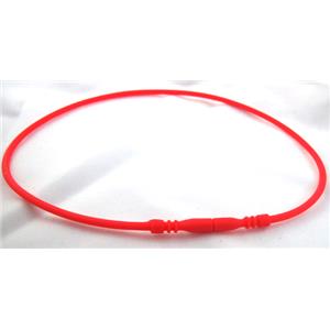 Jewelry making necklace cord, rubber, red, 3mm dia,18 inch length