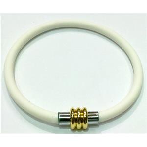 Jewellry Making necklace and bracelet cord, rubber, white, 5mm dia, 8 inch length