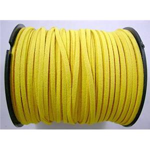 yellow Synthetic Suede Cord, approx 3mm wide, 100yards per roll
