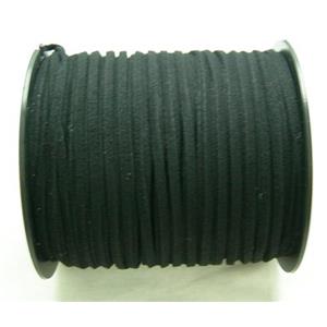 black Synthetic Suede Cord, approx 3mm wide, 100yards per roll