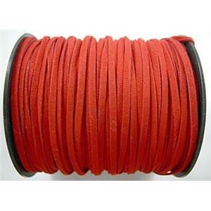 red Synthetic Suede Cord, approx 3mm wide, 100yards per roll
