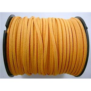 orange Synthetic Suede Cord, approx 3mm wide, 100yards per roll