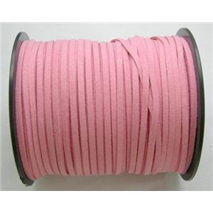 pink Synthetic Suede Cord, approx 3mm wide, 100yards per roll