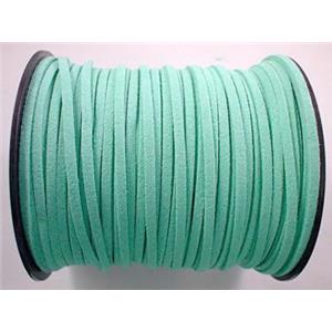 Synthetic Suede Cord, aqua, approx 3mm wide, 100yards per roll
