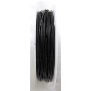 Crystal Wire, stretchy, round, black, 0.8mm dia,8meters per roll