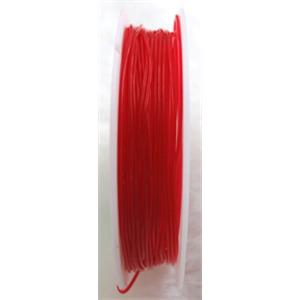 Crystal Wire, stretchy, round, red, 0.8mm dia,8meters per roll