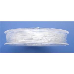 stretchy Crystal Wire, round, fine grade, japan, clear, approx 0.5mm dia, 100m per rolls