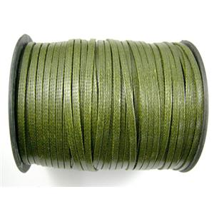 Korea Waxed Wire, flat, Grade A, green, 3mm wide