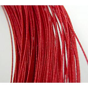 waxed wire, round, grade a, red, 0.5mm dia