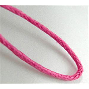 Jewelry Binding Waxed Wire, hot-pink, 1.0mm dia, approx 800 meters