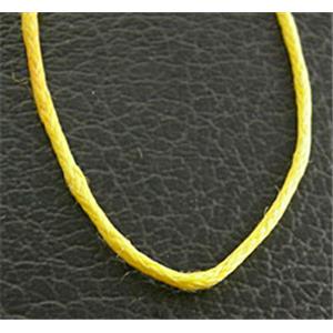 Jewelry Binding Waxed Wire, yellow, 1.0mm dia, approx 800meters