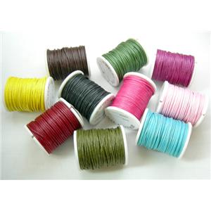 Mix Color Jewelry Waxed Wire, 1.0mm dia,10m per roll
