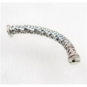 tibetan silver alloy tube beads, non-nickel, approx 4x36mm