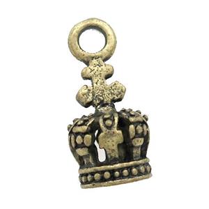 Tibetan Style Zinc Crown Charms Pendant Antique Bronze, approx 9-20mm