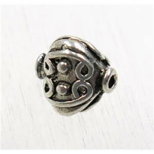 tibetan silver alloy beads, non-nickel, approx 8.5mm