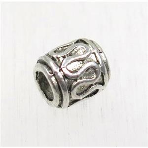 tibetan silver tube beads, non-nickel, approx 5.5x6.5mm, 2.5mm hole