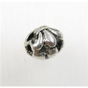 tibetan silver alloy beads, non-nickel, approx 9x10mm