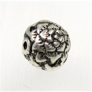 tibetan silver alloy beads, non-nickel, approx 11x12mm