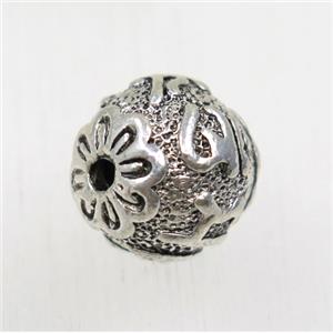 round tibetan silver alloy beads, non-nickel, approx 12mm dia