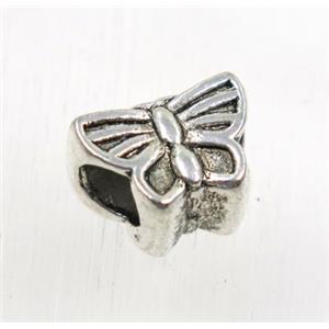tibetan silver alloy butterfly beads, non-nickel, approx 9x13.5mm, 4mm hole