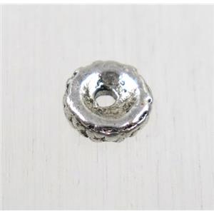 tibetan silver alloy beads, non-nickel, approx 6.5mm dia