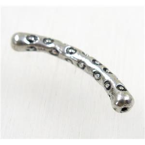 tibetan silver alloy tube beads, non-nickel, approx 4x33mm